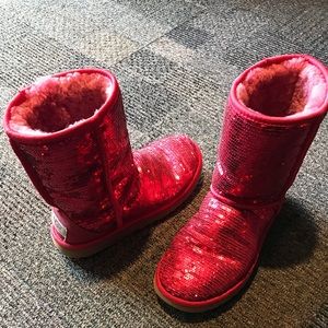 UGG red sequin boots